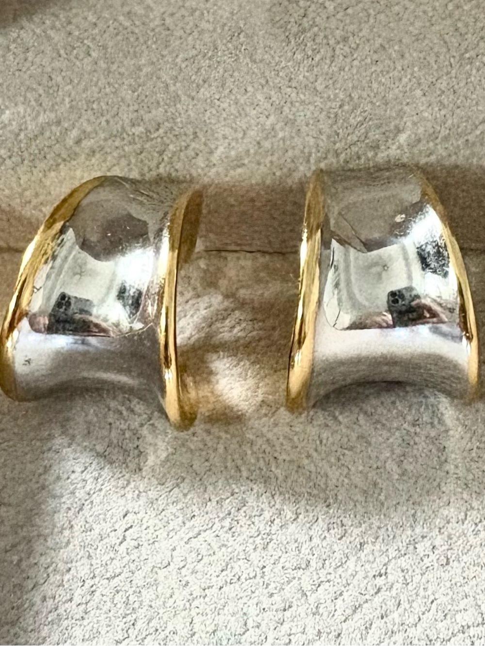 White Gold & Yellow Gold 14K Earrings marked H.M.S.